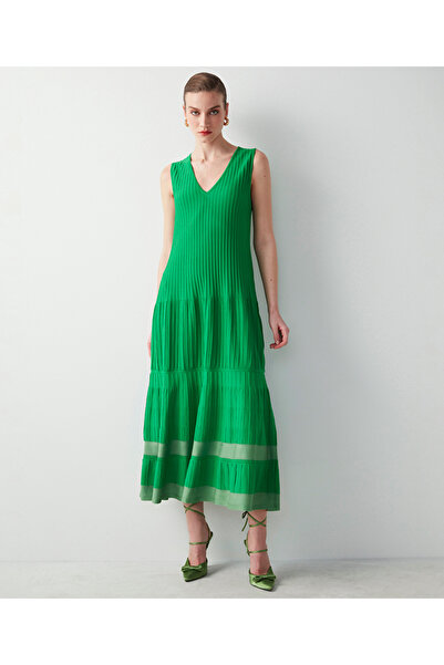 İpekyol Πλεκτό Μίντι Φόρεμα - V-Neck