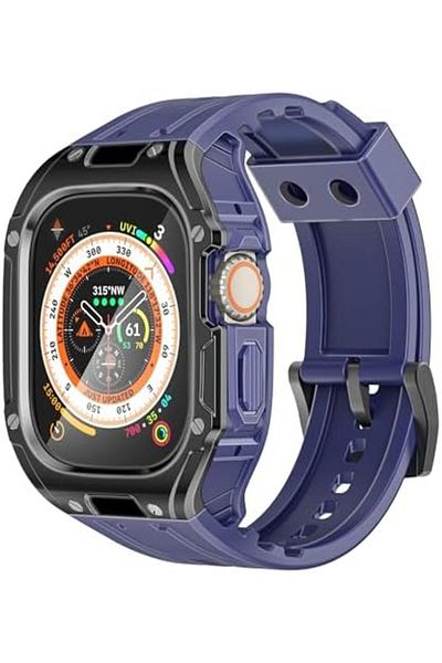 Promate Apple Watch Case and Band with Secure Stainless-Steel Buckle, Lightweight Design, Scratch-Re
