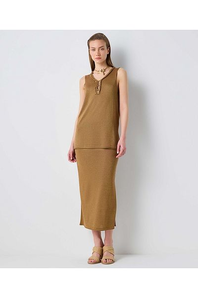 İpekyol Lurex tricottage with knitted stripes