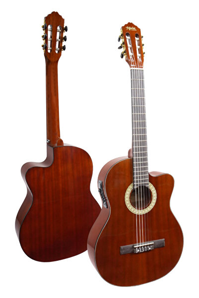 Midex X48 Profesyonel Masif Ağaç Ekolayzerli Elektro Klasik Gitar Seti 4/4 Üst Segment
