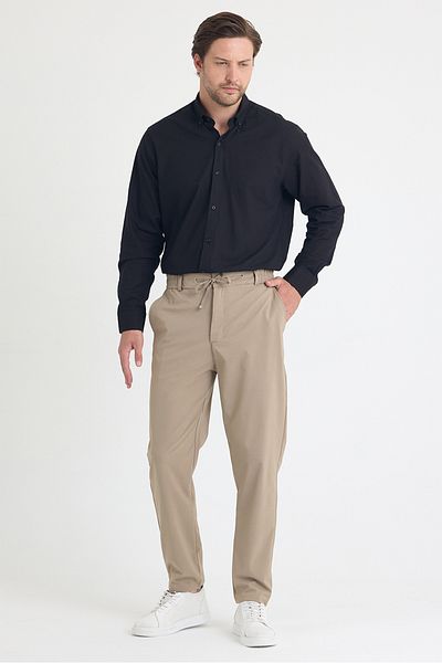 gothamvibes Men's Mink Jogger Fabric Trousers