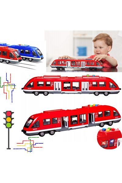 Salamandra Salamandra Kids Toy Subway for Children, Lights, Interactive Sounds, Music, Red