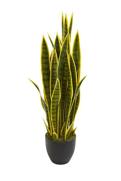 Koopman Planta artificiala Sansevieria, Limba soacrei, Azay Design, cu detalii verde deschis, H 90 cm