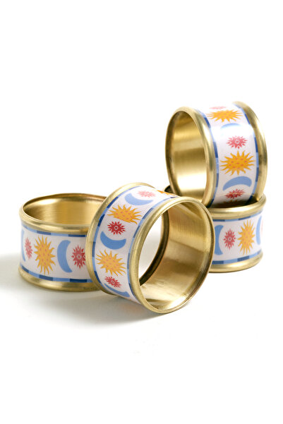 Zsa Zsa Zsu Agra Pirinç Peçete Halkası 5 Cm Sarı