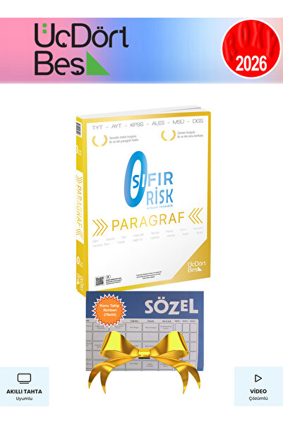 Üç Dört Beş Yayıncılık 345 - Üçdörtbeş Paragraf Sıfır Risk Soru Bankası 2026 ...