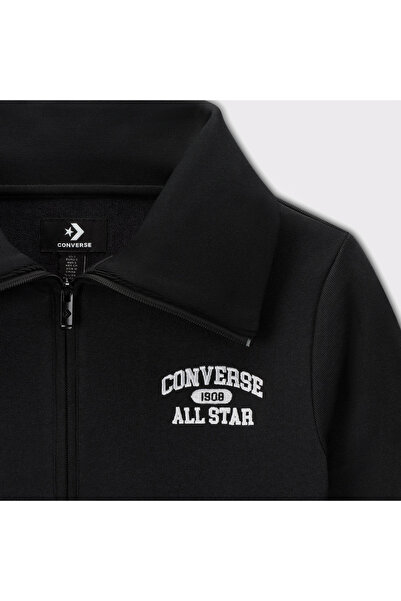 Converse Jachetă neagră cu fermoar pentru femei