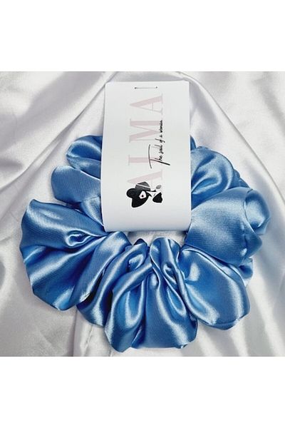 Alma Elastic de păr satinat XL, albastru deschis - Alma