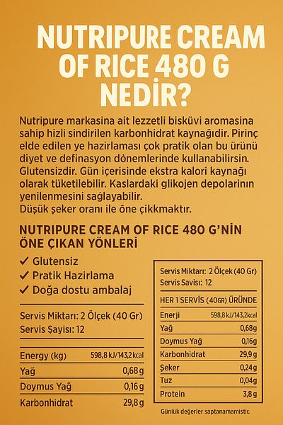 Nutripure Cream of Rice 480 g - Raspberry