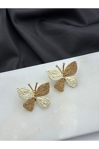 Lumiera Coffee Shades Butterfly Figured Design Summer Concept Earrings