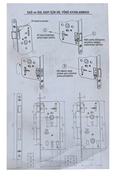 HOBİDABİ Daf Sessiz Oda Kilidi İç Oda Kapısı Nikel Oval 526.45