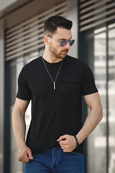Oksit Ανδρικό μπλουζάκι Lycra Slim Fit Single Pocket με Δώρο κολιέ Mela