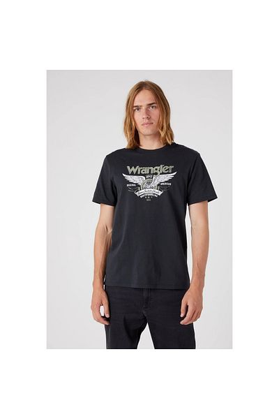 WRANGLER Ανδρικό μπλουζάκι με μαύρη λαιμόκοψη