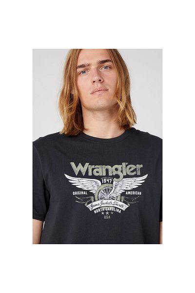 WRANGLER Ανδρικό μπλουζάκι με μαύρη λαιμόκοψη