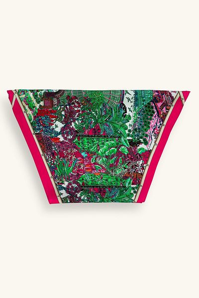 Marie Claire Forest Patterned Triangle Fuchsia Scarf