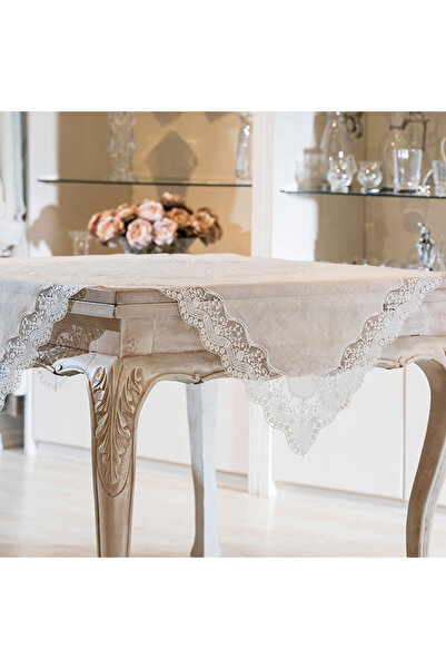 Gül Güler Dantelli Masa Örtüsü Papatya 120*120