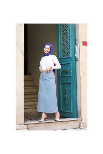 VELLICHOR Fusta Hijab Albastru Deschis