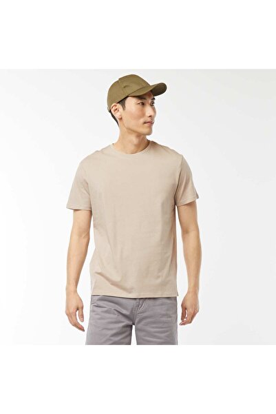 KIABI Plain jersey straight T-shirt BEIGE