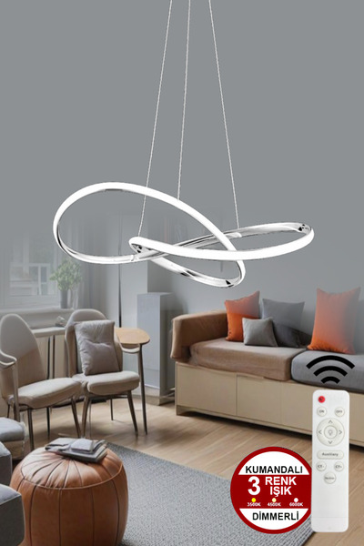 Luna Lighting Porto Model Krom Sarkıt 3 Renk Dimmerlı Kumandalı Salon Mutfak ...