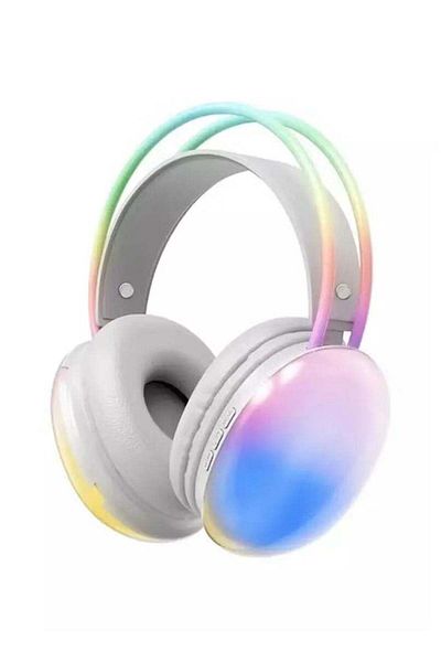 Bavin Wireless Disco Pulse Headphones With Cool Lights and Built-in Microphone - Gray