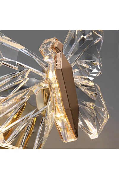 Luna Lighting Kelebek Model Gold Kaplama 3 Renk Metal Salon Mutfak Oturma Yatak Odası Modern Led Sarkıt Avize