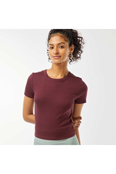 KIABI Short-sleeved cropped T-shirt RED