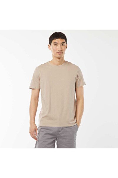KIABI Plain jersey straight T-shirt BEIGE