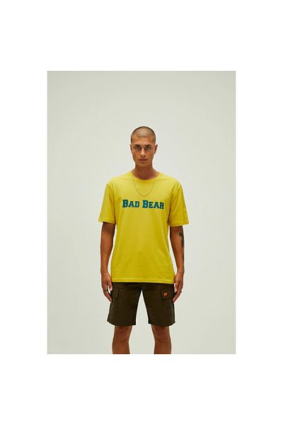 Bad Bear Title Men's Yellow Crew Neck T-Shirt