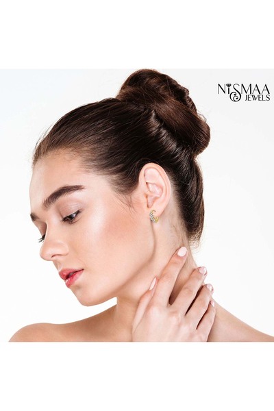 Nismaa Jewels أقراط نسائية دائرية مطلية بالذهب عيار ١٨ قيراطًا | زركونيا مكعبة، مقاومة للتشوه