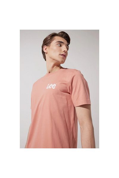 Lee Ανδρικό μπλουζάκι Ll04fquk Salmon με γραμμένο μπροστινό λαιμόκοψη