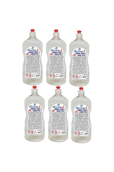 Miss Yak MissYak Bioetanol Ocak Sıvısı 1L x 6 Adet Kokusuz Dumansız Yakıt