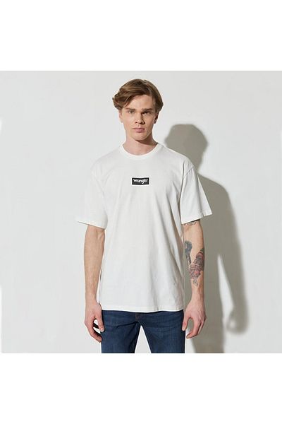 WRANGLER White Regular Fit Crew Neck 100% Cotton T-Shirt