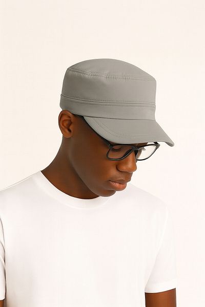 ZERAMİNE Gray Men Castro Hat Micro Fabric Fidel Castro Cap Hat Waterproof