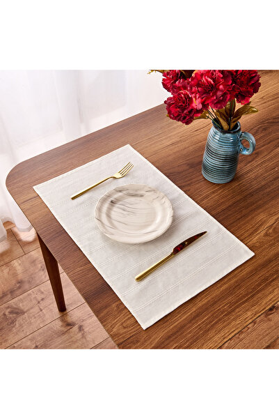 Evidea Soft Breeze 2'li Amerikan Servis - Kırık Beyaz - 30x50 cm