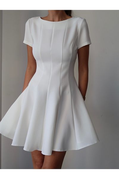 Swass Half Sleeve Flounce Dress