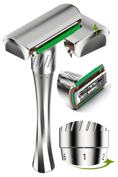 Qualis Q9 Adjustable 5-Piece Sheet Razor Full Metal Shaver