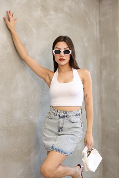 ESL ESLEM 2 чорно-білих кроп-топи з вирізом на шиї