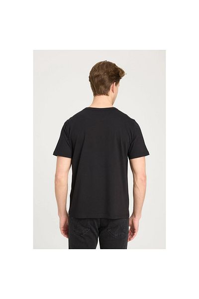 WRANGLER Ανδρικό μπλουζάκι με μαύρη στρογγυλή λαιμόκοψη