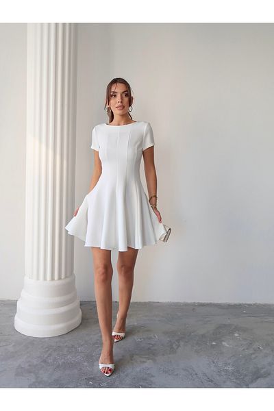 Swass Half Sleeve Flounce Dress