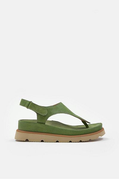 NILUFARR Dominic Green Suede Genuine Leather Sole Women's Sandals