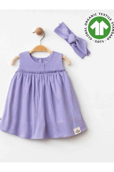 Zekids Baby Girl Organic Cotton Bandana Sleeveless Dress
