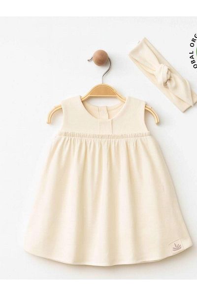Zekids Baby Girl Organic Cotton Bandana Sleeveless Dress