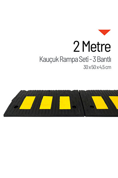 İleri Trafik Kauçuk Rampa Set, Otopark Rampası, Kaldırım Rampası 30 x 50 x 4,...