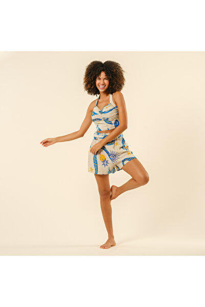 Zsa Zsa Zsu Protı Dijital Baskılı Şort - Ekru