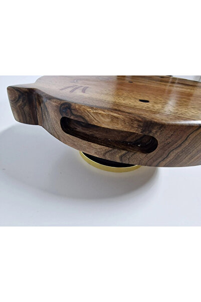 Finecraft Exclusive Walnut Wood Chopping Board With Cat Design And Glow-in-the-Dark Resin Accents