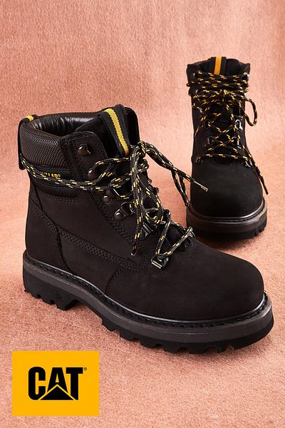 Cat Black Nubuck Genuine Leather Women's Boots & Bootie 0111113701
