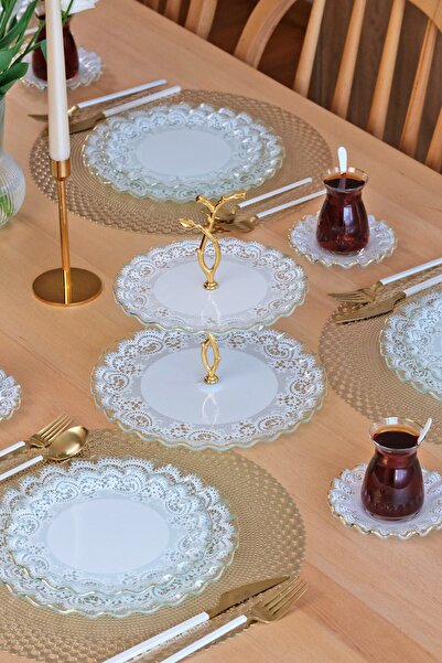 Glore Gold Gilded Marche Glass Cookie Holder