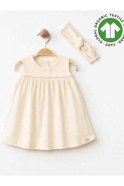 Zekids Baby Girl Organic Cotton Bandana Sleeveless Dress