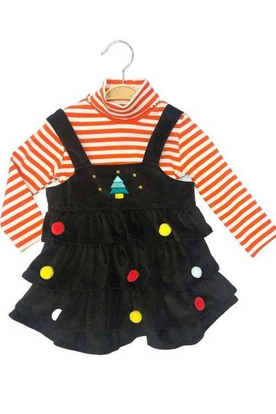 Çikoby Baby Girl Striped Blouse Gilet Set