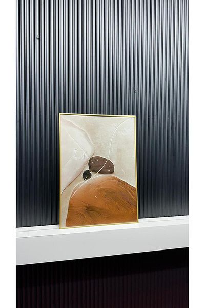 Tablomtr Masă decorativă unică din sticlă cu cadru metalic imprimat digital - pulbere de rocă