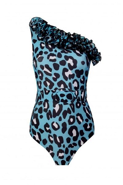 Nur Karaata Alexis Blue Leopard Swimsuit